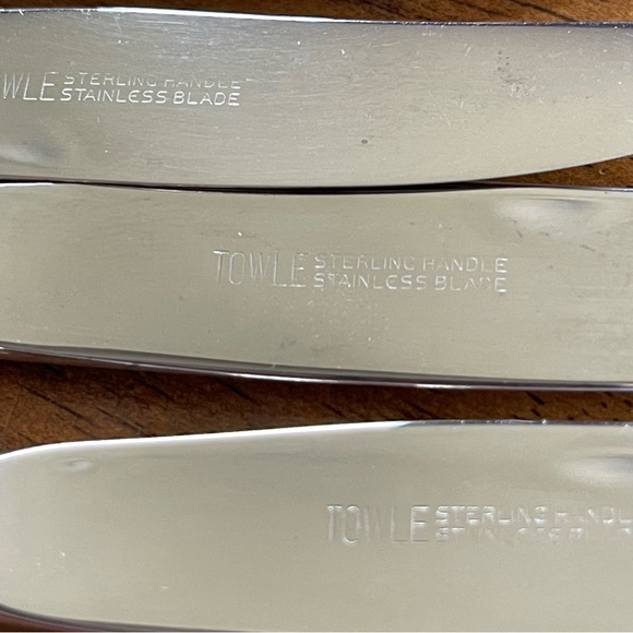 (4) Towle Fontana pattern individual butter spreaders,sterling silver 925 handle - Picture 6 of 7